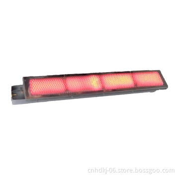 gas bbq infrared burner assembly for searing and rotisserie cooking